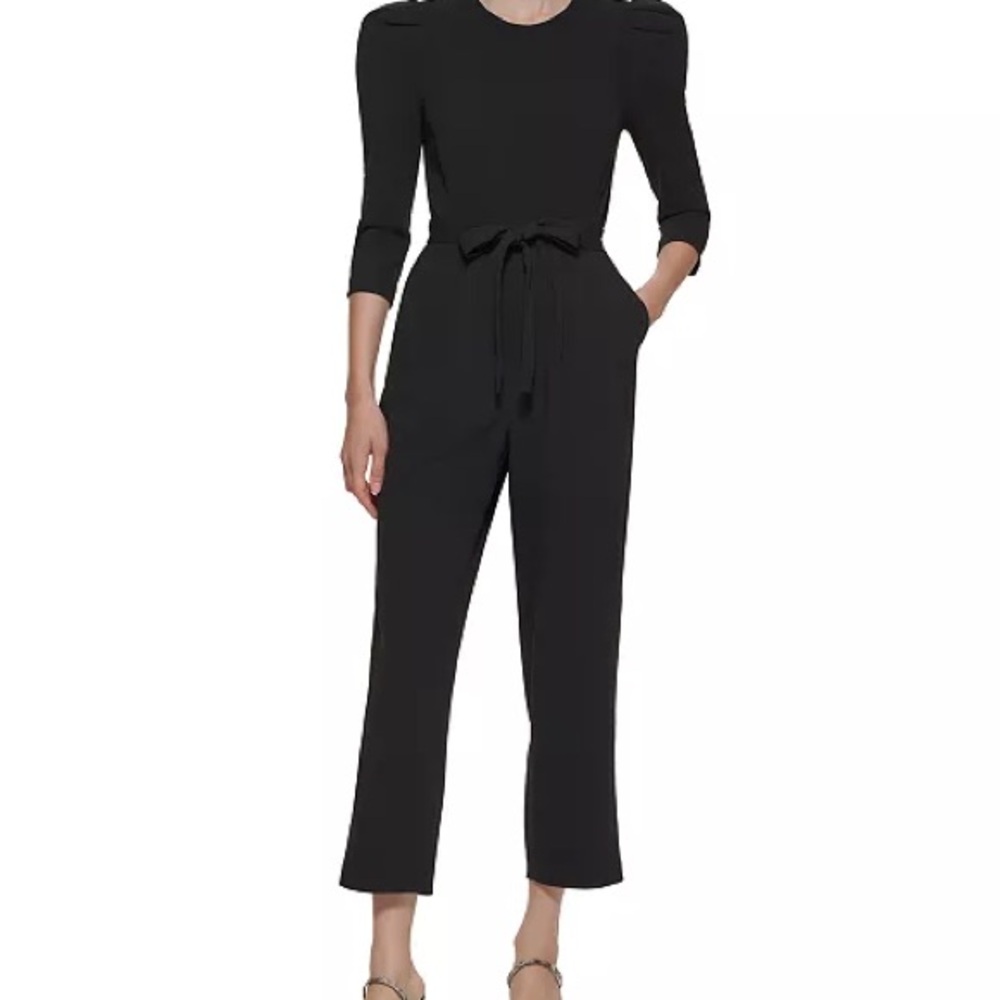 Calvin Klein Black Stretch Scuba Jumpsuit, 16